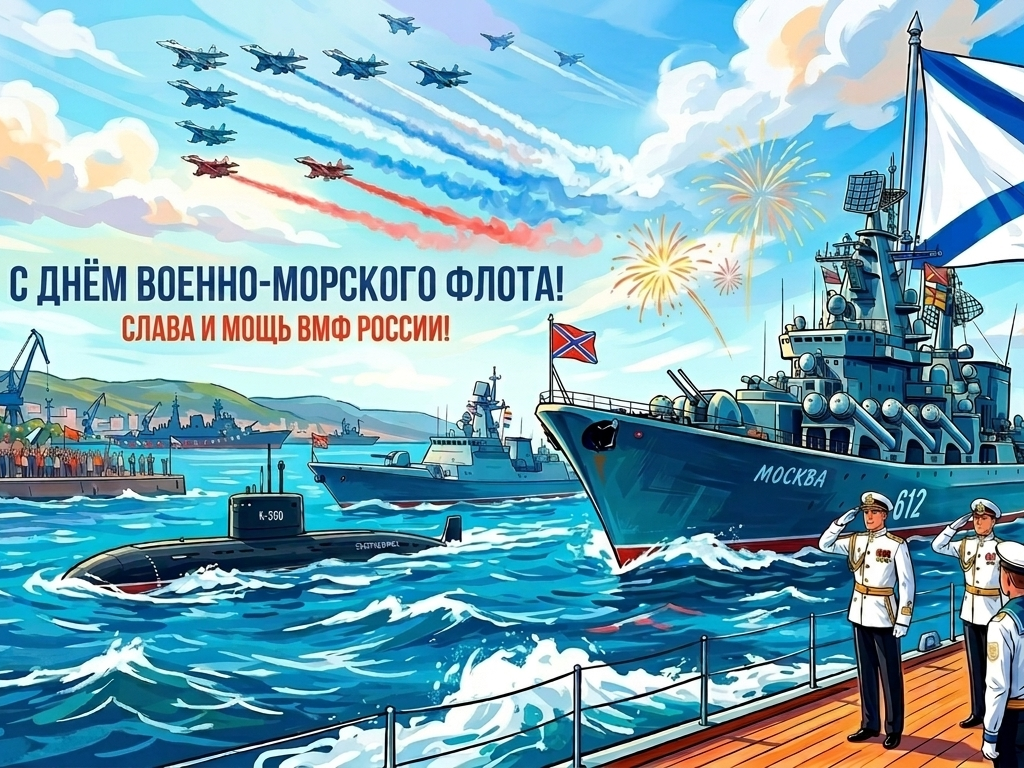 С Днем военно-морского флота России.